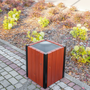 Kwadratowy kosz na śmieci Miodzio 50l jarzębina