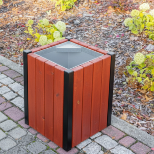 Kwadratowy kosz na śmieci Miodzio 50l jarzębina