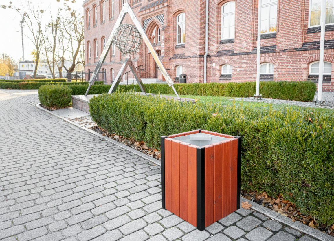 Kwadratowy kosz na śmieci Miodzio 50l jarzębina